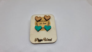 Handmade Wooden Earrings Set | Vibrant Wood Jewelry Duo Set|PipejaWood