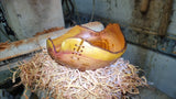 Handmade Plum Wood Bowl with Live Edge and Copper Wire