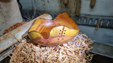 Handmade Plum Wood Bowl with Live Edge and Copper Wire