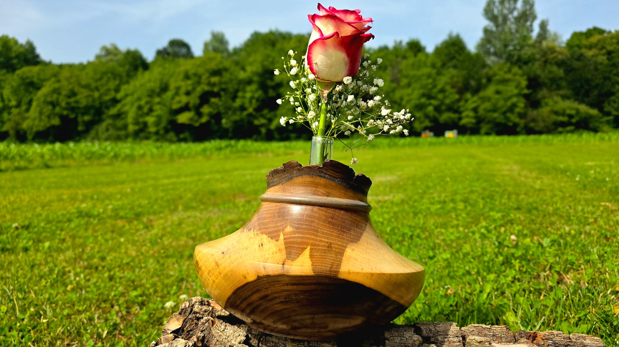 Handmade Walnut Wood Vase – Exquisite Artisanal Decor