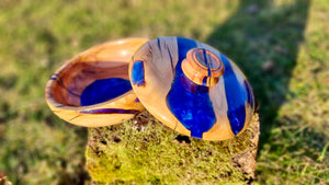 Plum Wood Lid Bowl | Epoxy Resin Lid Bowl | PipejaWood