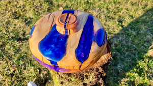 Plum Wood Lid Bowl | Epoxy Resin Lid Bowl | PipejaWood