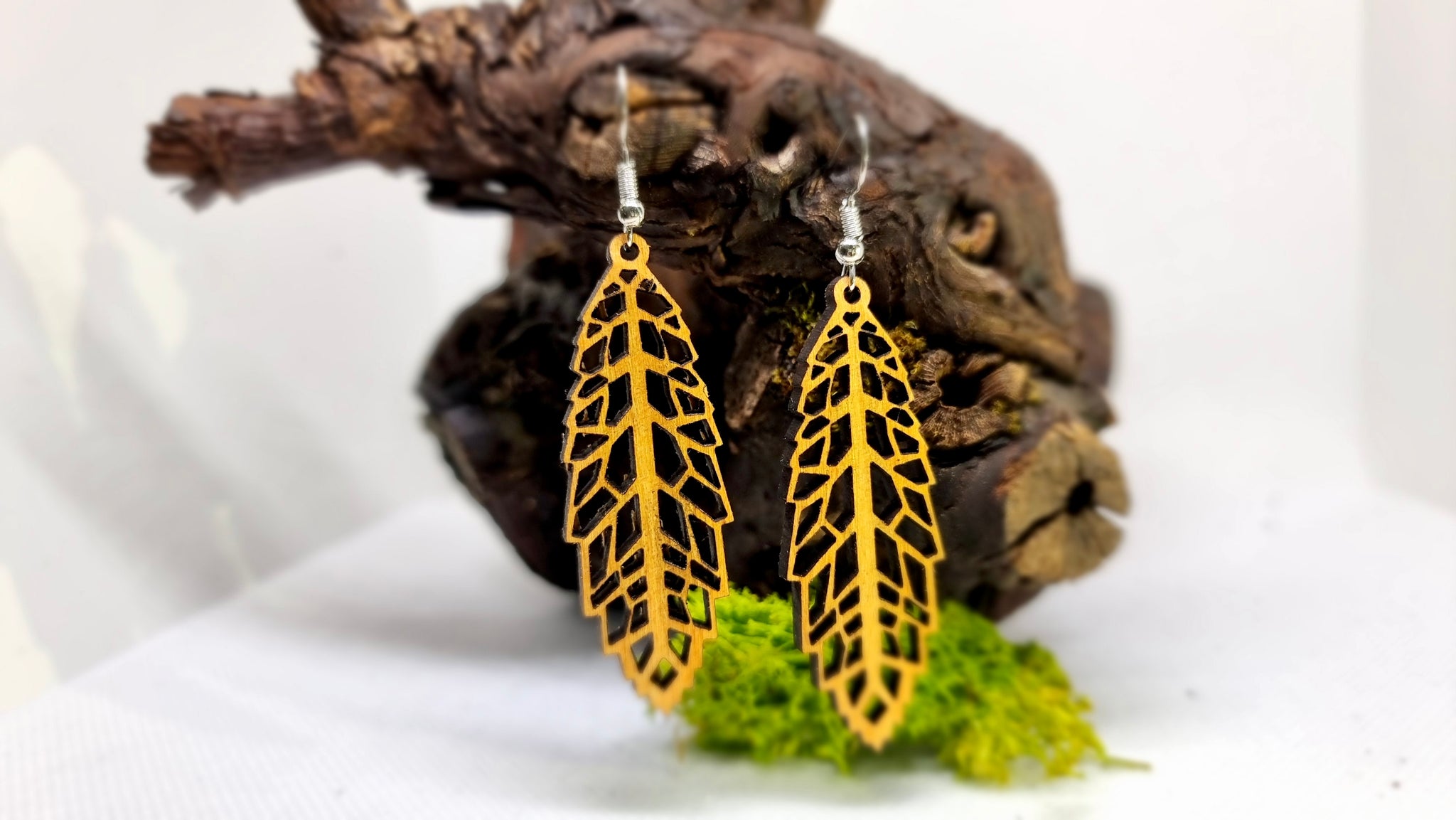 Handmade Wooden Dangling Earrings