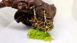 Cherry Wood Dangling Earrings Star Style