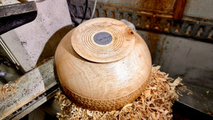 Handcrafted Walnut Bowl with Decorative Elements