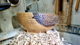 Handcrafted Walnut Bowl with Decorative Elements