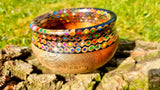 Colorful Mahogany Bowl with Epoxy Resin & Crayons