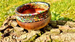 Colorful Mahogany Bowl with Epoxy Resin & Crayons