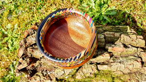 Colorful Mahogany Bowl with Epoxy Resin & Crayons