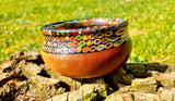 Colorful Mahogany Bowl with Epoxy Resin & Crayons