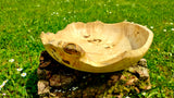 Handmade bowl with natural edge from linden burl