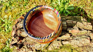 Handmade Bowl from Mahogany Wood with Epoxy Resin & Crayons - PipejaWood