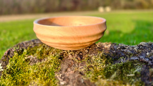 Handmade Pear Wood Bowl – 16.5cm x 6cm (6.5" x 2.4") | Natural Wooden Serving Bowl - PipejaWood