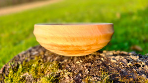 Handmade Pear Wood Bowl – 16.5cm x 6cm (6.5" x 2.4") | Natural Wooden Serving Bowl - PipejaWood