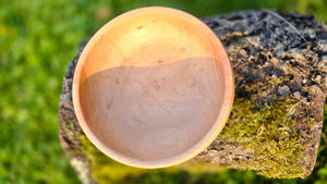 Handmade Pear Wood Bowl – 16.5cm x 6cm (6.5" x 2.4") | Natural Wooden Serving Bowl - PipejaWood