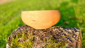 Handmade Pear Wood Bowl – 19.5cm x 9cm (7.7" x 3.5") | Natural Wooden Serving or Decorative Bowl - PipejaWood