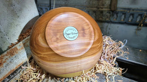 Handmade Plum Wood Bowl with Live Edge and Copper Wire - PipejaWood