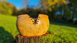 Handmade Spalted Maple Wood Bowl with Stitches – 23cm x 12.5cm (9.1in x 4.9in) | Unique Decorative and Serving Bowl - PipejaWood