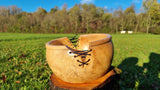 Handmade Spalted Maple Wood Bowl with Stitches – 23cm x 12.5cm (9.1in x 4.9in) | Unique Decorative and Serving Bowl - PipejaWood