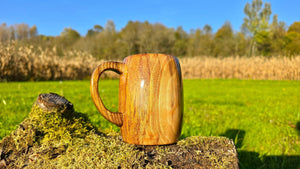 Handmade Walnut Beer Mug – 0.5L, Epoxy Resin or Danish Oil Finish - PipejaWood