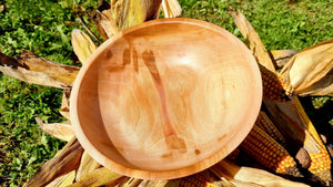 Handmade Wooden Bowl from Historic Sycamore Wood – 10in x 4in - PipejaWood