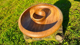 Handmade Wooden Snack Bowl – Handcrafted Walnut Wood 32cm x 7,5cm - PipejaWood