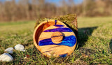 Plum Wood and epoxy resin Lid Bowl - PipejaWood