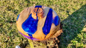 Plum Wood and epoxy resin Lid Bowl - PipejaWood