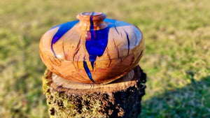 Plum Wood and epoxy resin Lid Bowl - PipejaWood